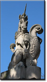 A unicorn gracing the British embassy compound on Massachusetts Avenue.